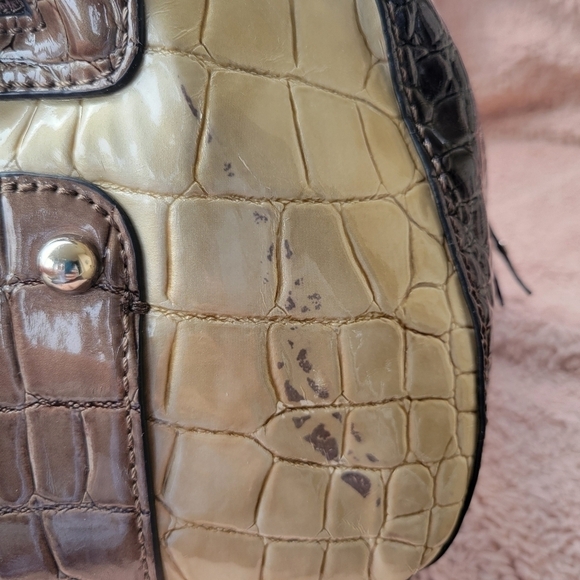 Vintage Guess Handbag Y2K Faux Leather Bling Gold Silver Purse Satchel Bag Retro - Picture 13 of 13